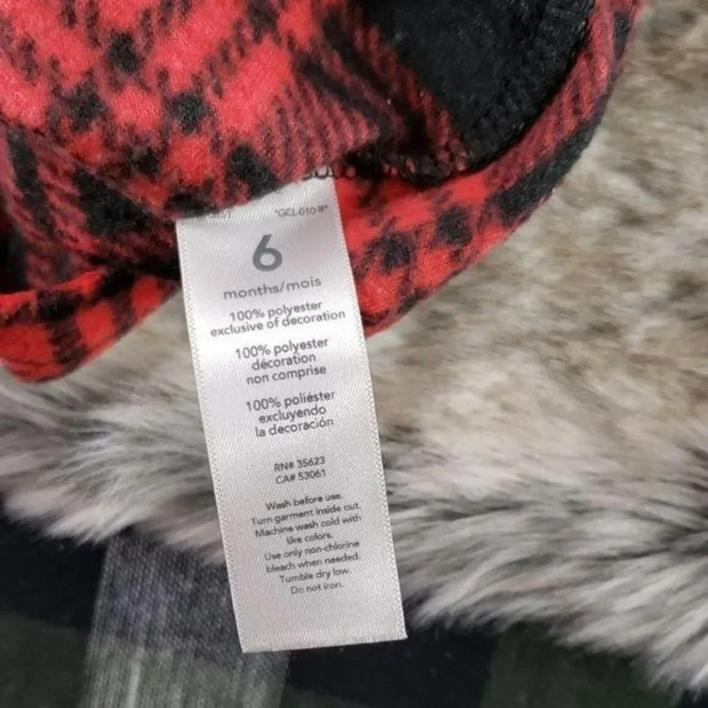 Carters Red & Black Plaid Fleece Pullover With Sherpa-Lined Collar For Baby Boys